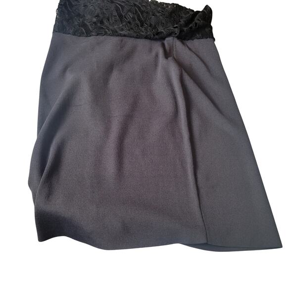 Eileen Fisher Lace Skirt Medium Black Knit Pull On Stretch Elastic Waist Pencil - Picture 4 of 7
